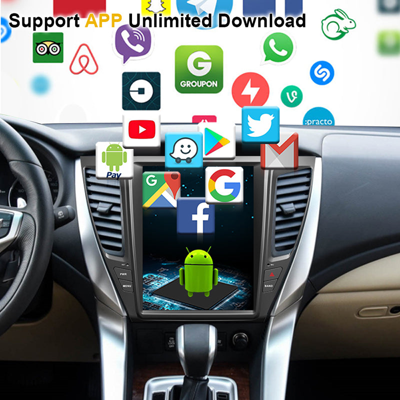 KSPIV 12.1 Inch Tesla Style Screen Android Car Stereo For MITSUBISHI PAJERO Sport/L200 2016- Head Unit GPS Navigation Two drive version