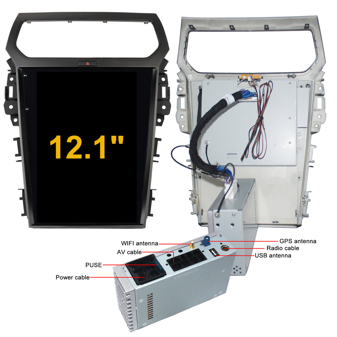 KSPIV | 12.1 Inch | Ford Explorer | 2011-2019 | Android 13 | Tesla Style Car Stereo
