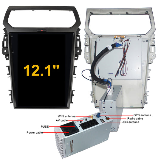 KSPIV | 12.1 Inch | Ford Explorer | 2011-2019 | Android 13 | Tesla Style Car Stereo